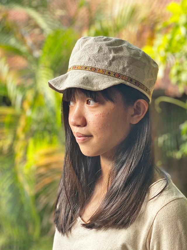 asana ヘンプシルク チロリアンテープ ワークキャップ・きなり