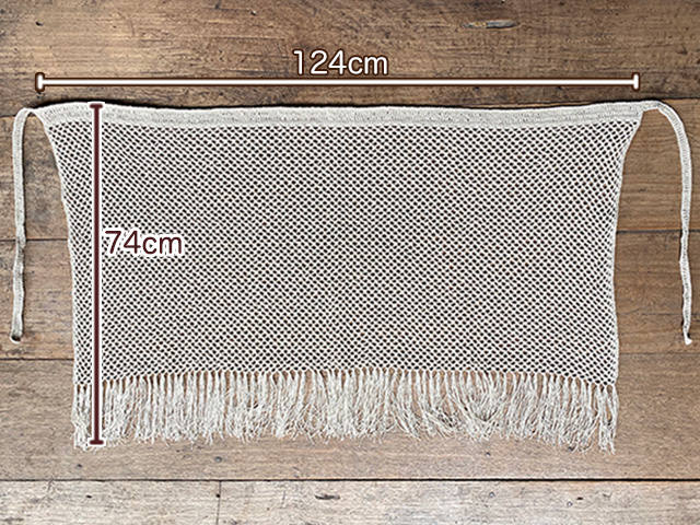 asana HEMP100% かぎ編み マルチ ショール・きなり