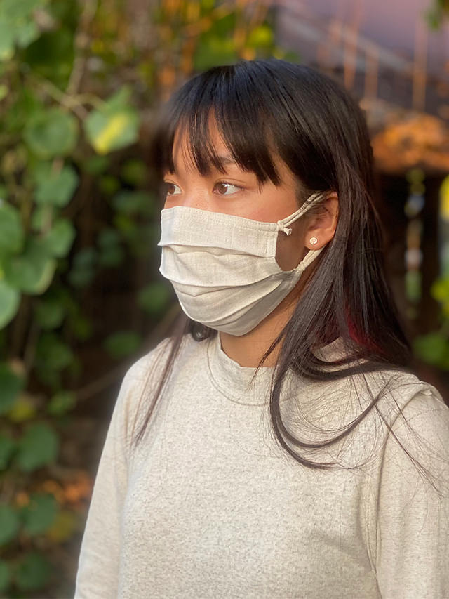 asana HEMP100% テロテロ シングル 大判 布マスク・きなり