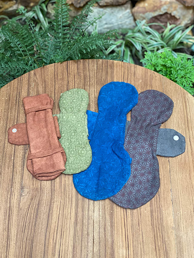 asana ヘンプコットン 麻柄プリント 布ナプキン・草木染め