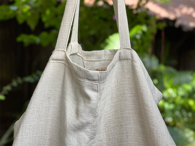 asana HEMP100% 端切れ エコバッグ・きなり