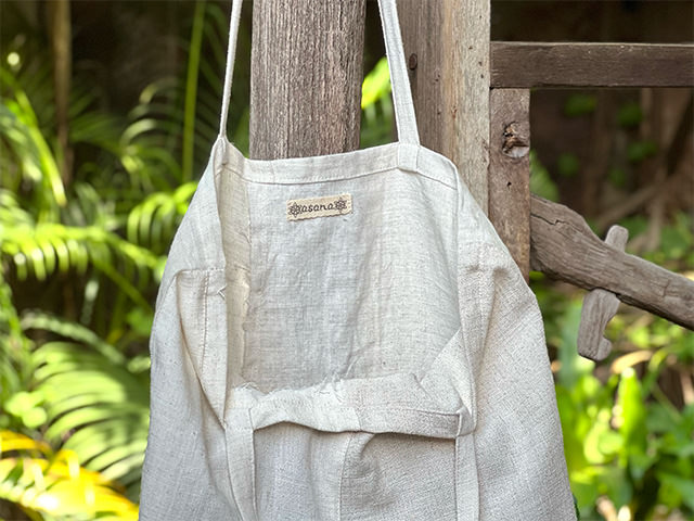 asana HEMP100% 端切れ エコバッグ・きなり