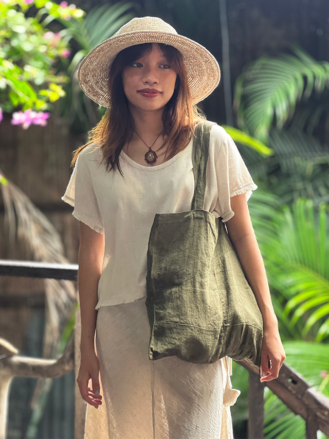 45R コットンカシュクールロングカーディガン asana ヘンプコットン 厚手 カシュクール ロング カーディガン