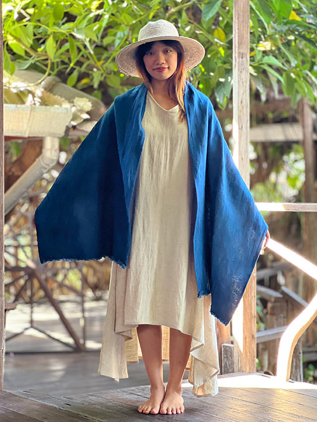 asana HEMP100% 厚手 ショール・草木染め