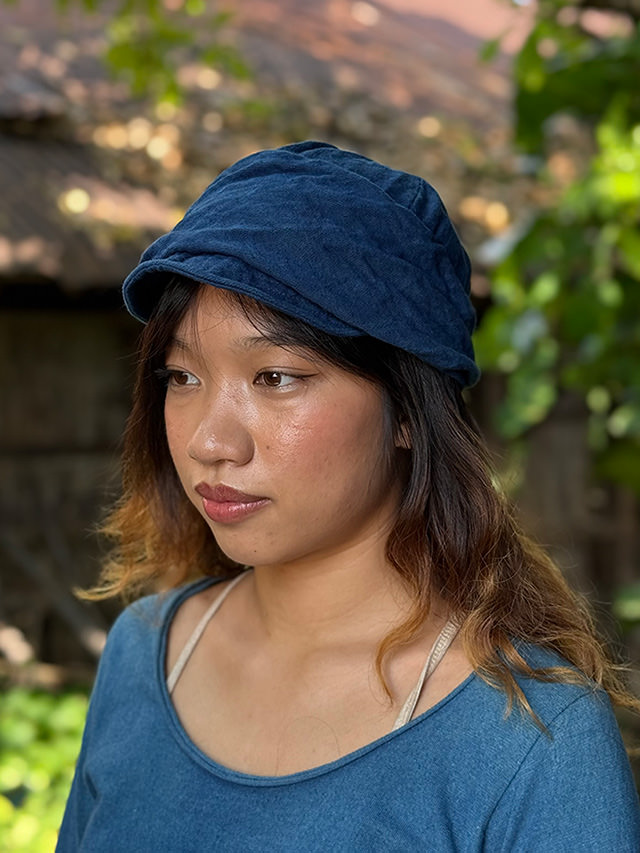 asana HEMP100% ターバン キャップ・草木染め