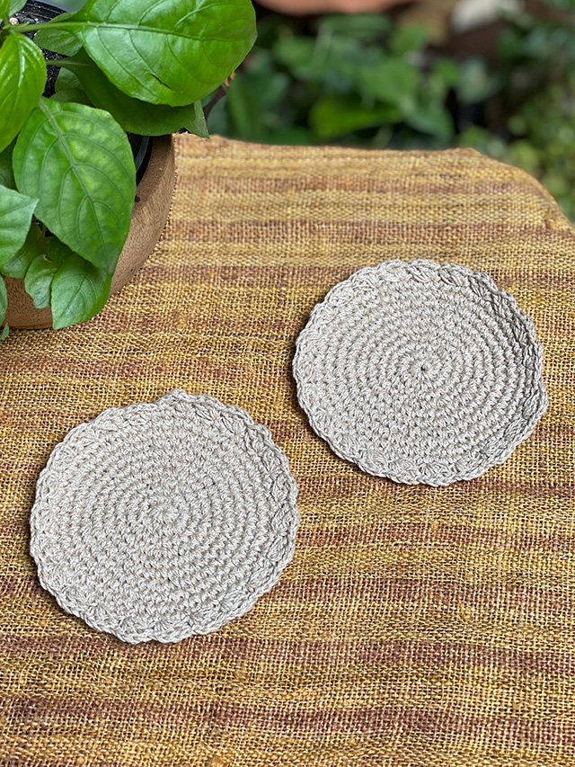 HEMP100% 手編み コースター