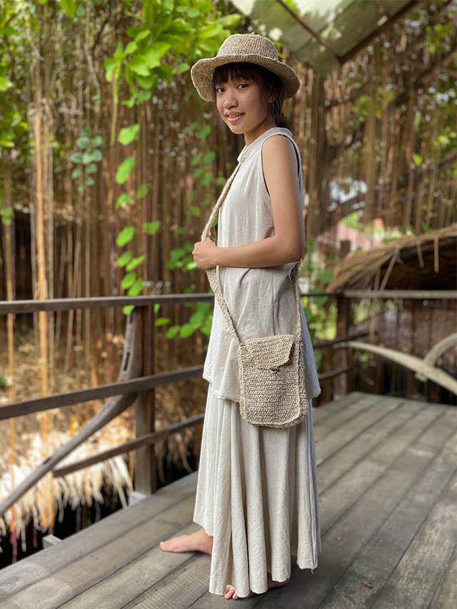 HEMP かぎ編み ショルダーポーチ