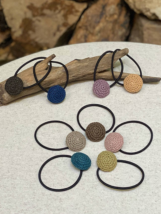 HEMP100% 手編み まるまる ヘアゴム・草木染め