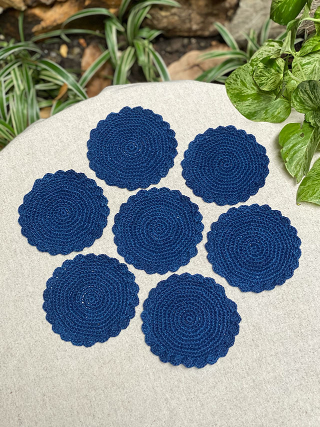 HEMP100% 手編み コースター・草木染め