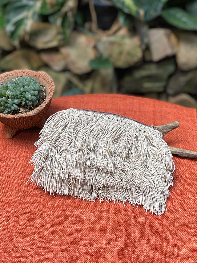 HEMP100% 手編みポーチ・Lサイズ【パヤカ オンラインショップ】