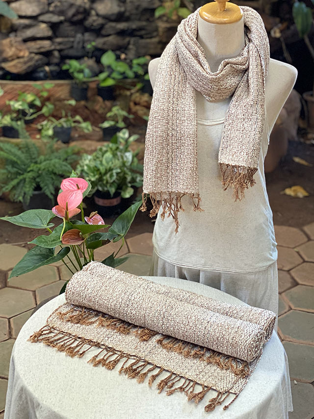 オーガニック コットン100% 手織り手紡ぎ MIX ショール