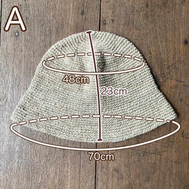 HEMP100% ニット 手編み 帽子