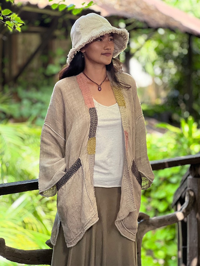 HEMP100% 手織り ジャケット・草木染め