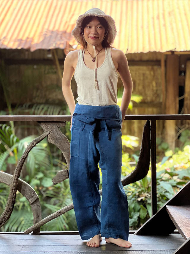 Karma HEMP100% 手織り タイパンツ・草木染め【パヤカ オンライン