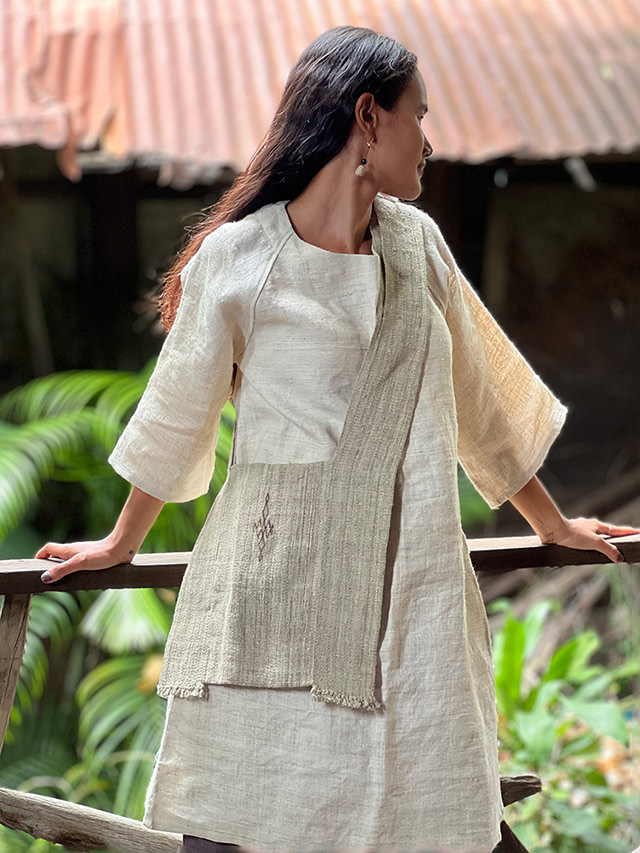 Karma HEMP100% 手織り手縫い ショルダーバッグ・手刺繍