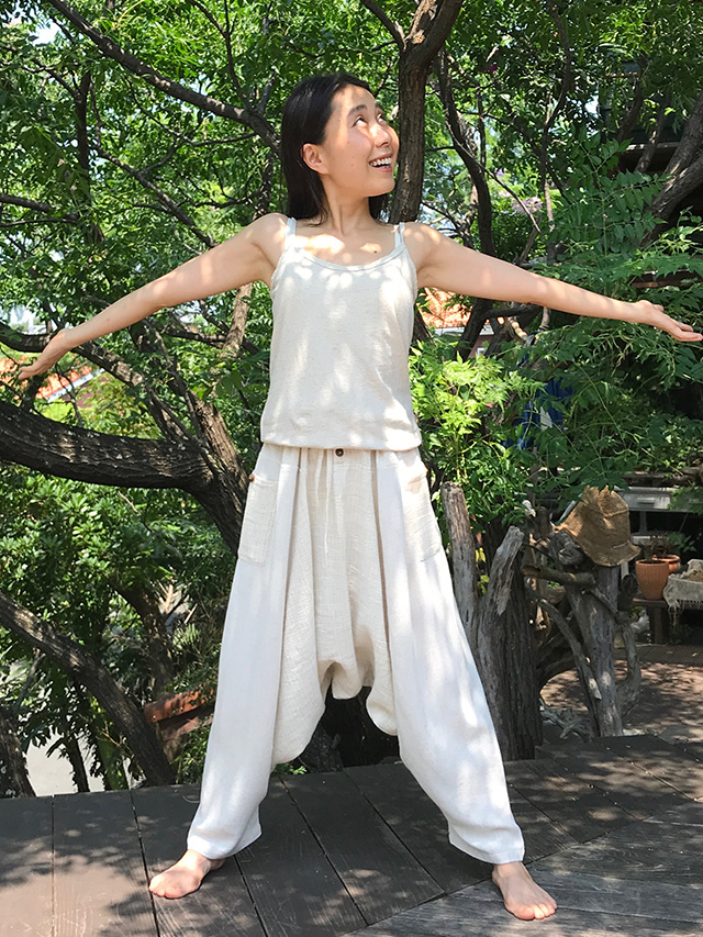 asana ヘンプ シルク ゆるりパンツ・きなり