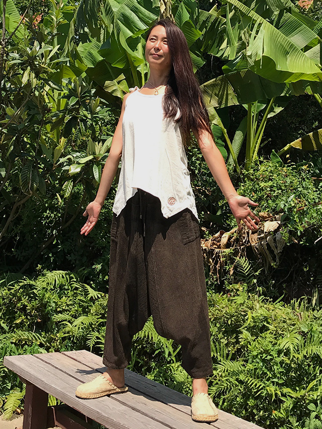 asana ヘンプ シルク ゆるりパンツ・草木染め