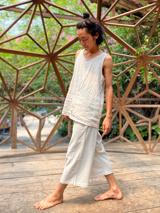 asana HEMP100% 厚手 作務衣 パンツ・きなり