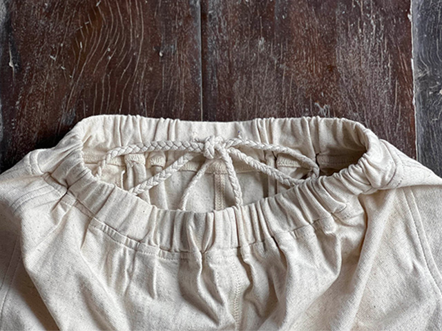 asana ヘンプコットン 厚手 ジャージ パンツ・きなり