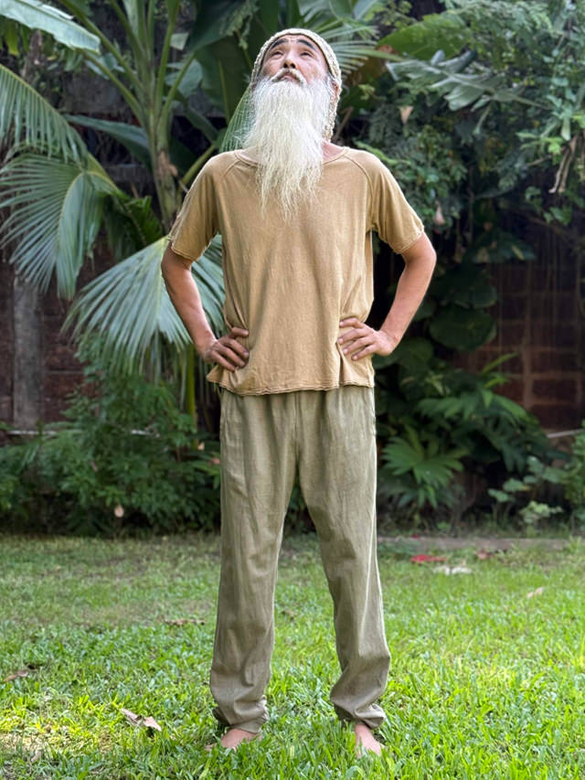 asana ヘンプコットン 厚手 ジャージ パンツ・草木染め