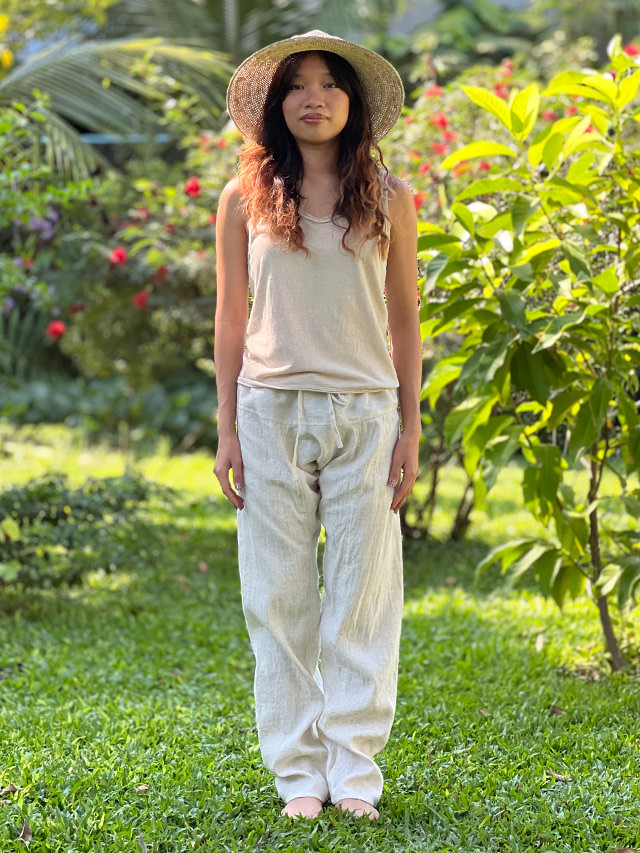 asana HEMP100% レンテン パンツ・きなり