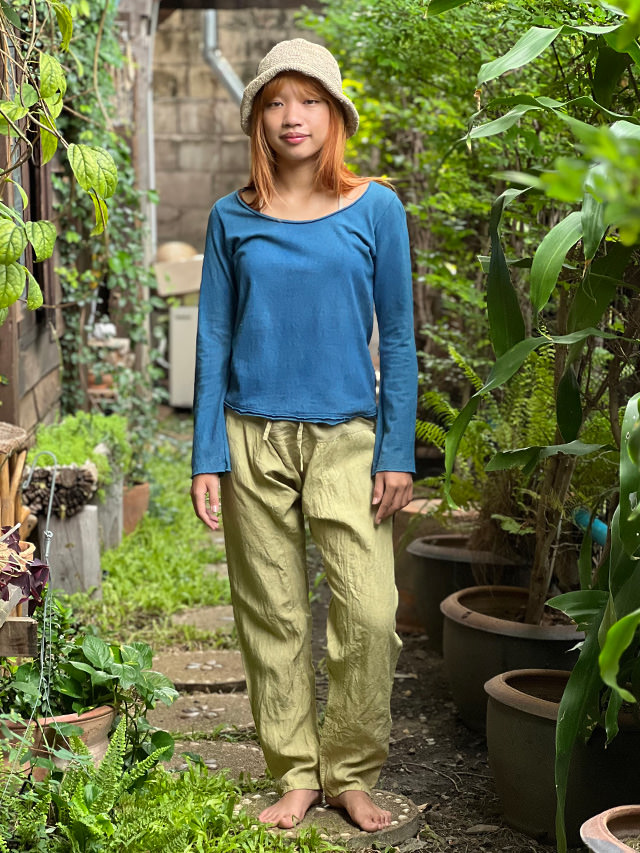 asana HEMP100% 厚手 レンテン パンツ・草木染め