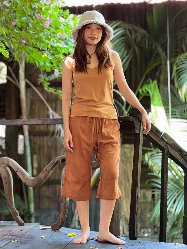 asana ヘンプコットン 厚手 ショートパンツ・草木染め