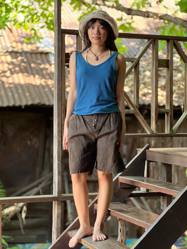 asana HEMP100% ショートパンツ・草木染め