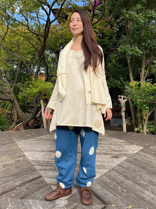 ふかふかパンツ　草木絞り染め