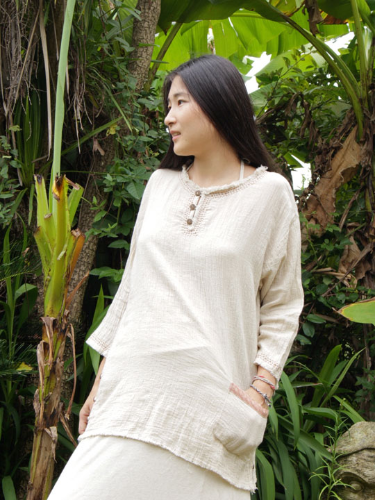 asana 7分シャツ・刺繍ポケットシリーズ