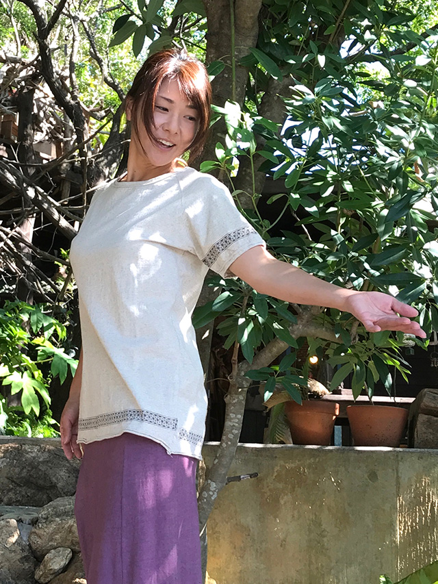 asana メンズ ラグラン プリントTee