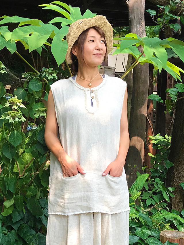 asana HEMP100% タンクトップ・きなり