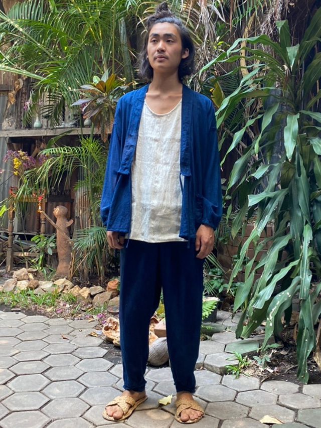 asana HEMP100% 薄手 作務衣・草木染め