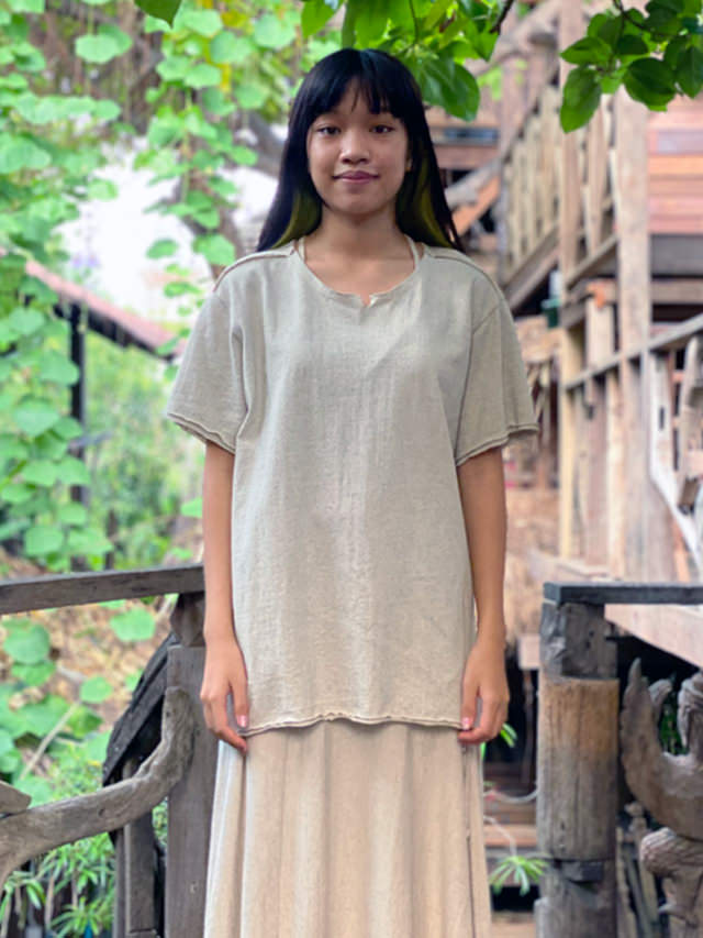 asana ヘンプコットン 厚手 NEW メンズ Tee・きなり