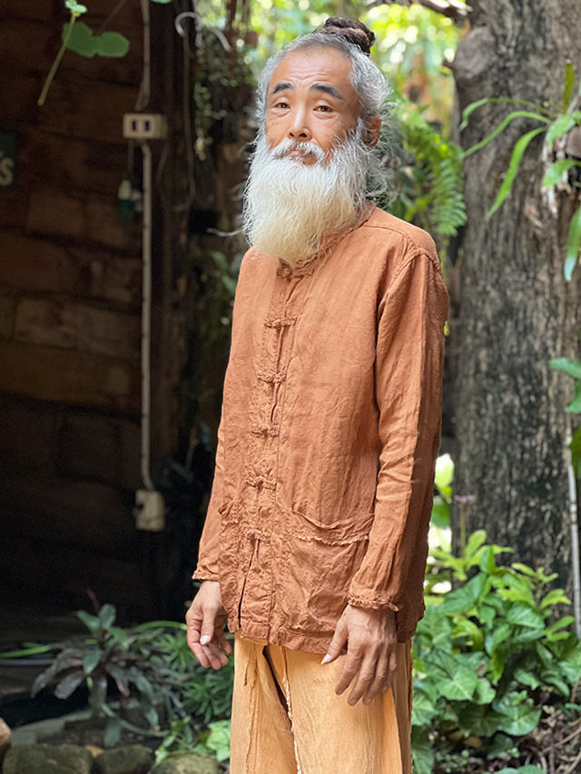 asana HEMP100% ランナー ジャケット・草木染め