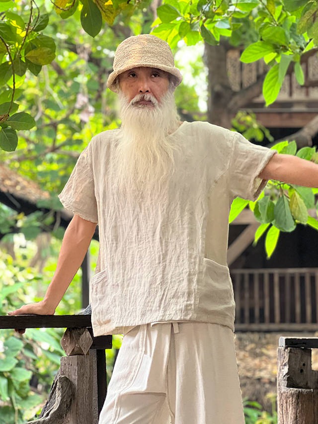 asana HEMP100% 切り替え ポケット Tee・きなり