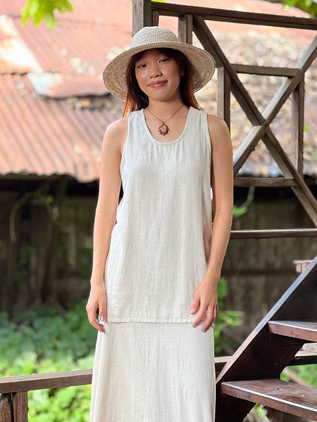 asana HEMP100% テロテロ タンクトップ・きなり