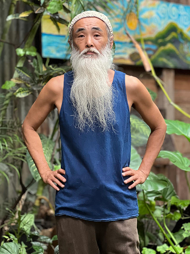 asana ヘンプコットン 厚手 メンズ タンク・先染め 草木染め