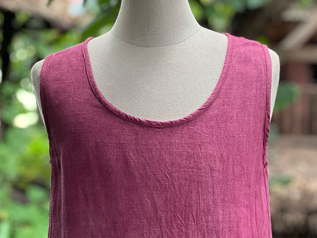 asana HEMP100% テロテロ フリンジ タンクトップ・草木染め