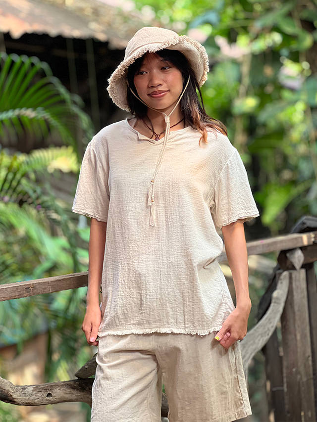 asana ヘンプコットン スウィッチ Tee・きなり