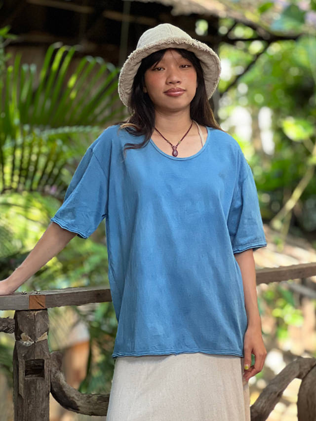 asana ヘンプコットン 薄手 メンズ Tee・草木染め