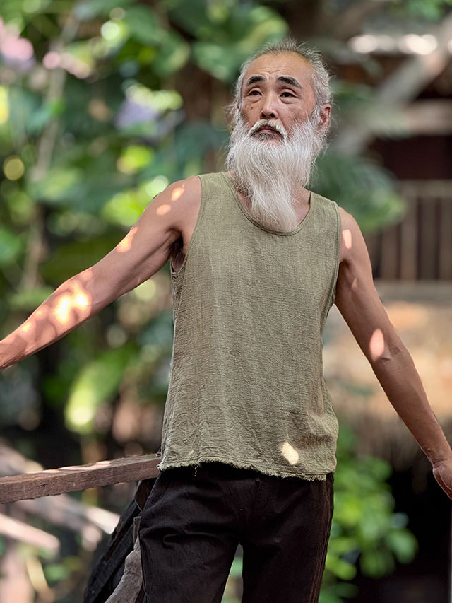 asana ヘンプコットン スウィッチ メンズ タンク・草木染め