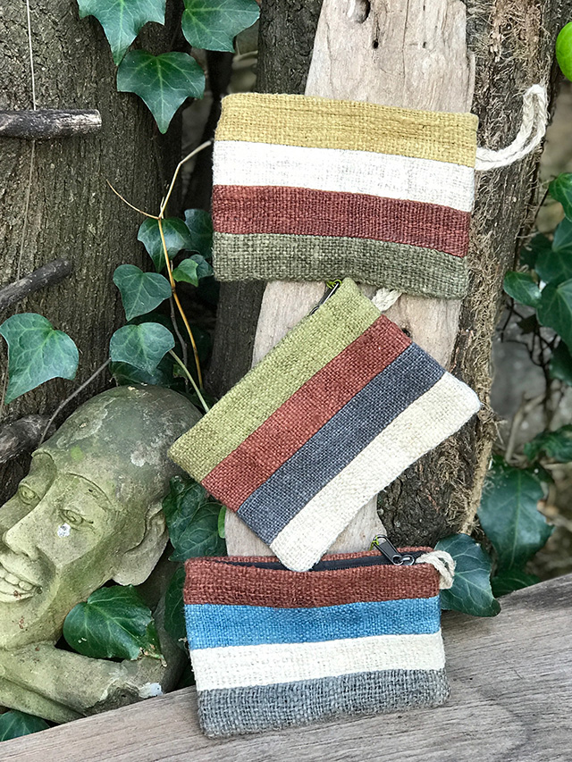 HEMP パッチワーク ポーチ・草木染め