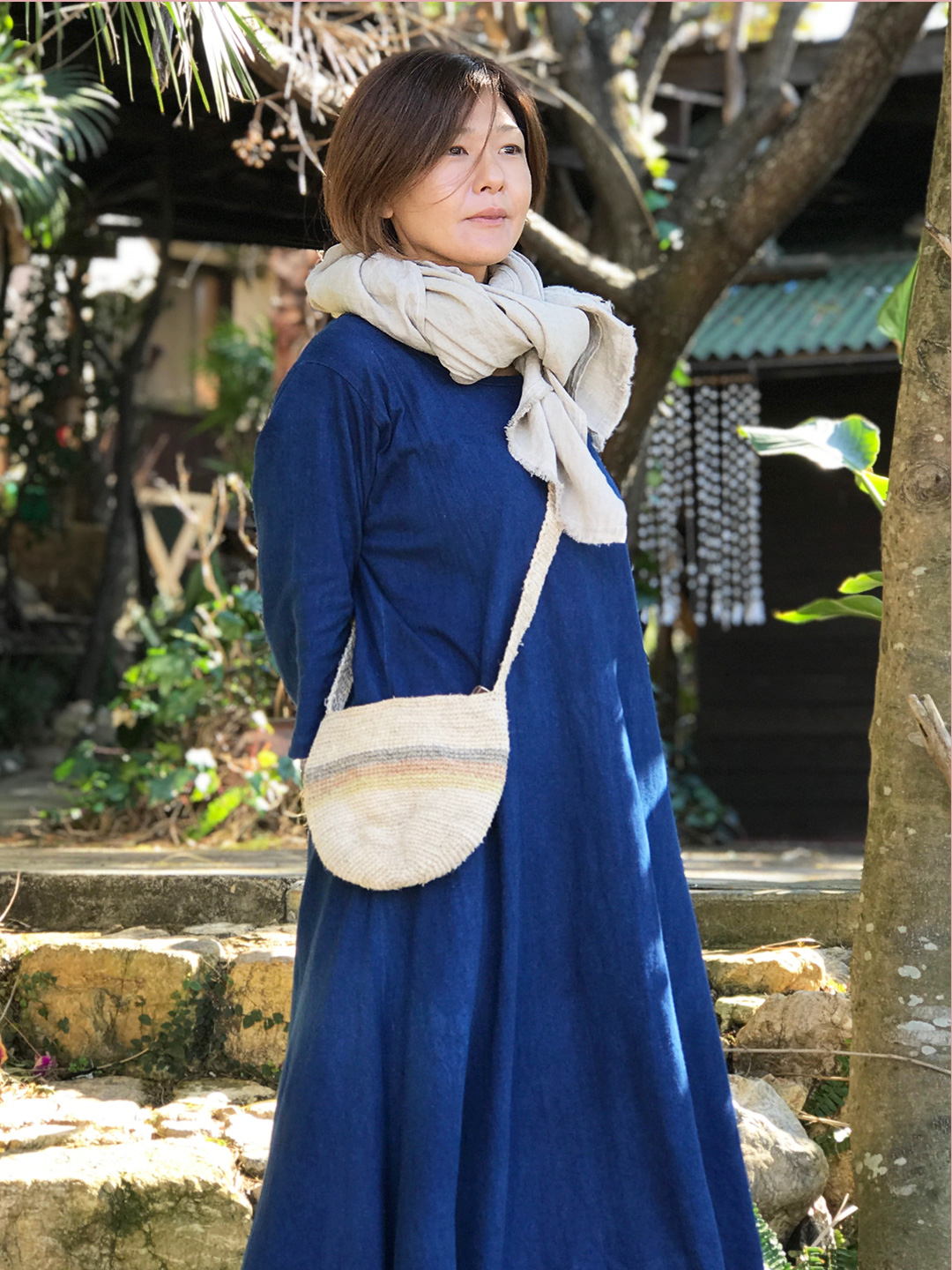 HEMP100% 手編み ポシェット