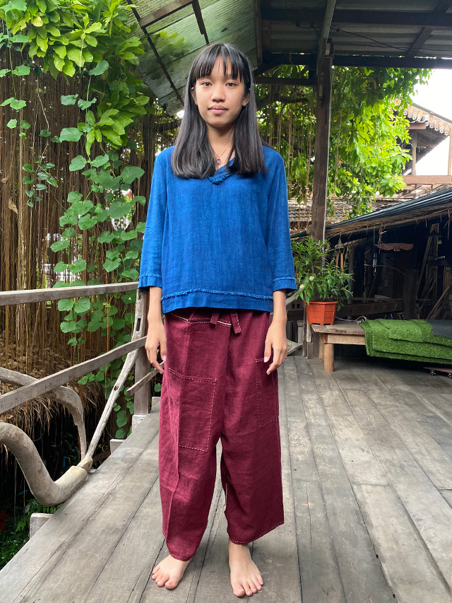 PAYAKA HEMP100% 貫頭衣 チュニック・きなり HEMP100% 厚手 手織り手縫い 貫頭衣 ショート ワンピース