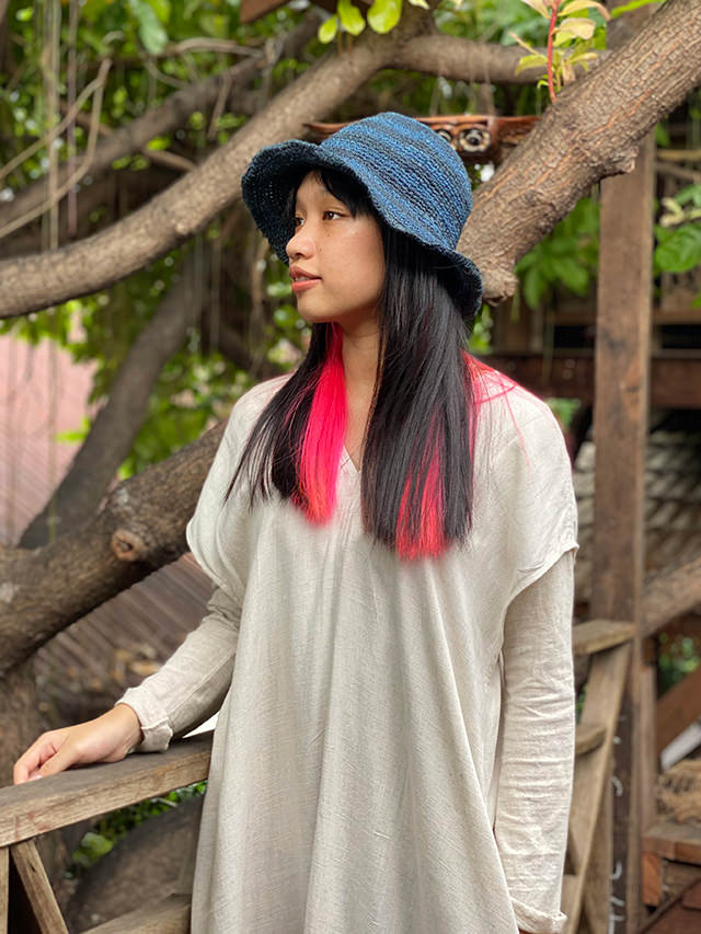 HEMP & ウール 草木染め ハット