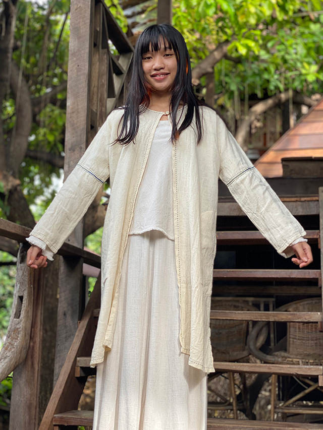 HEMP100% ロングスリーブ カーディガン