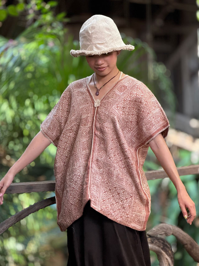 HEMP100% 手織り手縫い バティック 貫頭衣