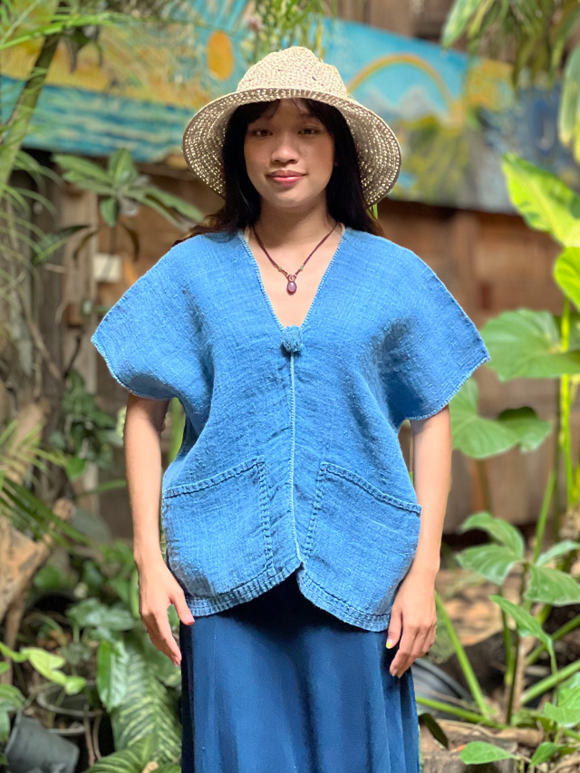 HEMP100% 手織り手縫い 貫頭衣・草木染め ソフト仕上げ