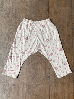 asana KIDS 薄手 手刷り麻柄プリント パンツ
